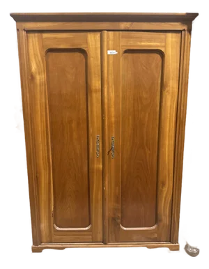 19th-Century French Provincial Fruitwood Wardrobe Cabinet, Louis-Philippe Style