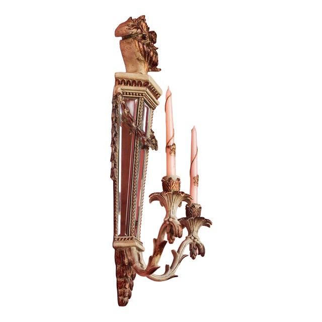 Neoclassical Wall Sconce with Mirrors For Sale