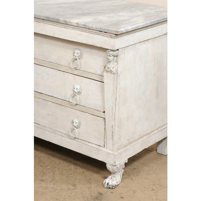 Neoclassic Period French Commode with Paw Feet For Sale - Image 4 of 11