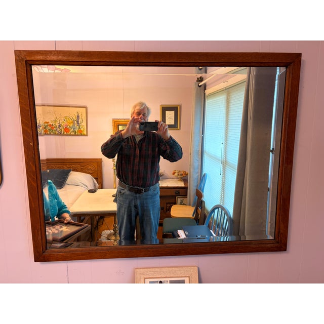 This is a large and impressive clean, simple frame, original mirror matching the Victorian/ Eastlake aesthetic. The wide...