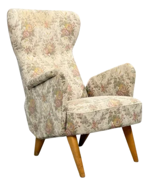 Carl Gustaf Hiort Af Ornäs, Armchair, Fabric, Lacquered Wood, Finland, 1940s