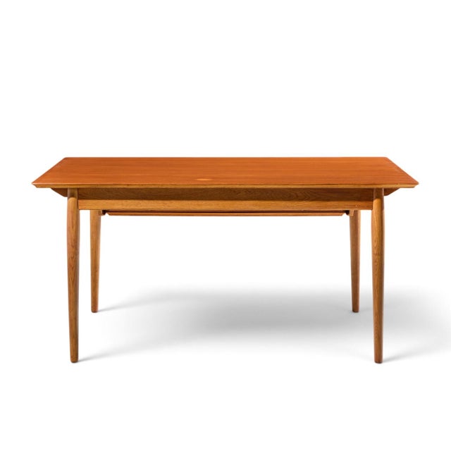 Wood Arne Vodder for Sibast Mid Century Danish Teak Expanding Dining Table With 2 Leaves For Sale - Image 7 of 11