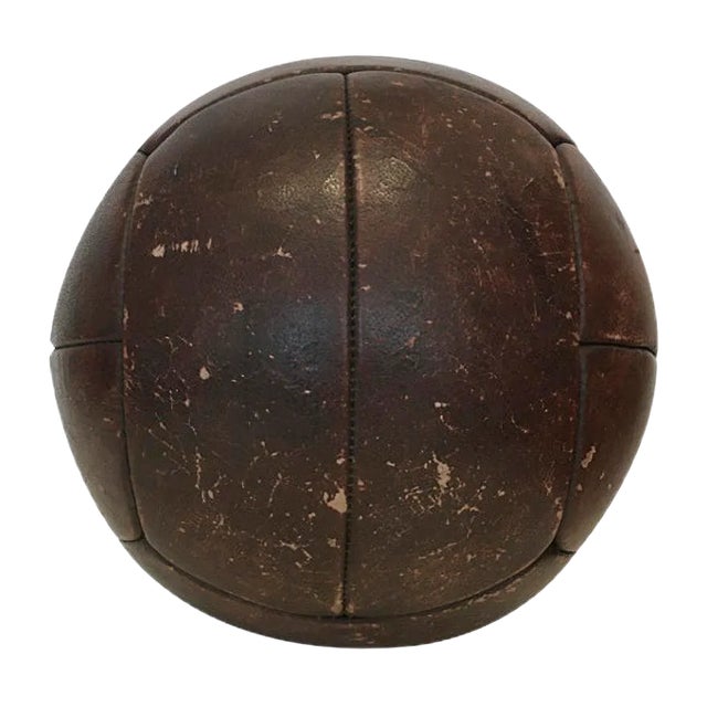 Vintage Leather 4kg Medicine Ball, 1930s For Sale