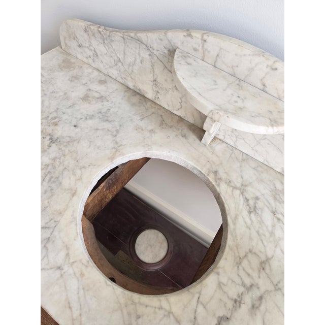 Late 19th Century Antique Mahogany and Marble Wash Stand For Sale - Image 5 of 9