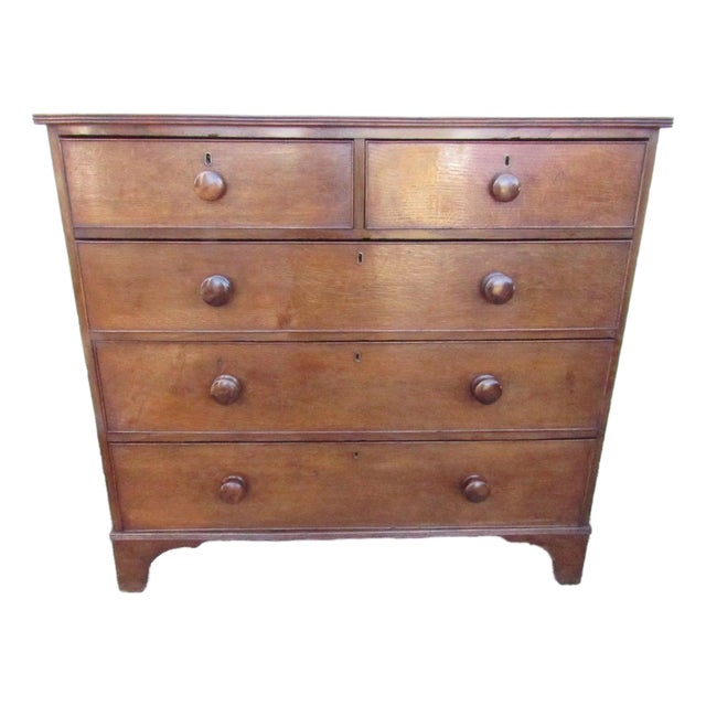 Antique English Oak Chest of Drawers For Sale