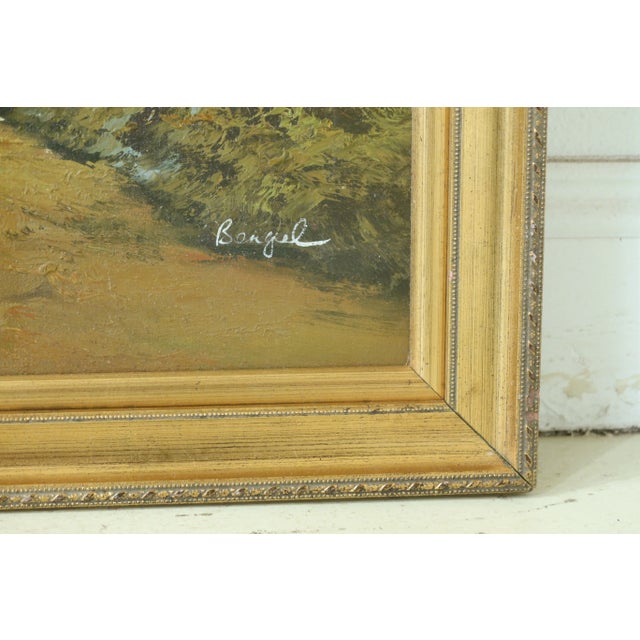 Bengel Artist Signed Framed Landscape Oil Painting on Canvas For Sale - Image 4 of 9