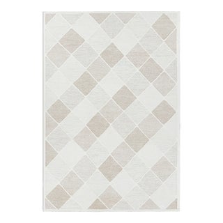 Rug & Kilim’s Scandinavian Style Custom Rug in Cream With Geometric Pattern For Sale