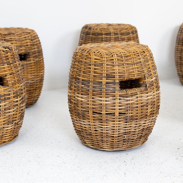 Rattan Ottoman from Gervasoni, 1990s, in Flawless conditions. Designed 1990 to 1999 This piece has an attribution mark, I...