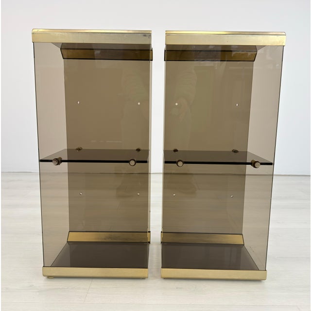 Dimensions: H 30.3” x W 13” x D 11” Pair of Vintage Italian étagères designed by Gallotti & Radice, constructed from...