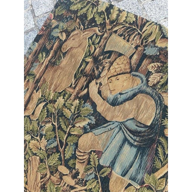 Vintage French Screen Printed Tapestry, 1950s For Sale - Image 17 of 18