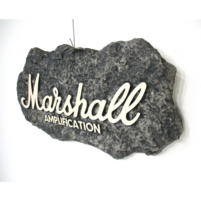Mid-Century Modern Vintage Marshall Amplification Stereo Rock & Roll Guitar Store Sign For Sale - Image 3 of 11
