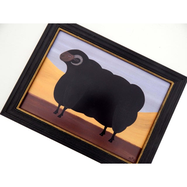 Matt Rix, Naive Style Prize Black Ram, Print, Framed For Sale - Image 3 of 13