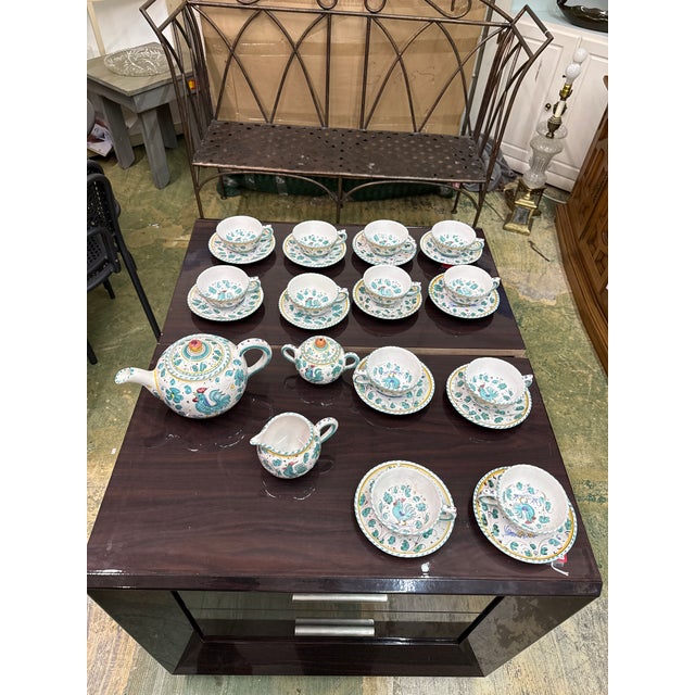 Fantastic original Tea Set by Deruta Italy 27 pieces total. This great set includes one large tea pot, 12 matching cups...