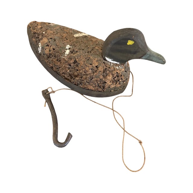 Folk Art Early 20th Century Working Duck Decoy with Cork Body For Sale - Image 3 of 10