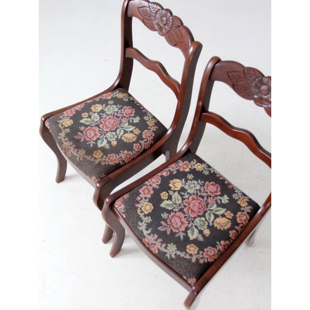 Brown Vintage Tell City Colonial Revival Chairs Pair For Sale - Image 8 of 16