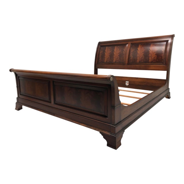 Ethan Allen Newport Somerset California King Mahogany Sleigh Bed Chairish