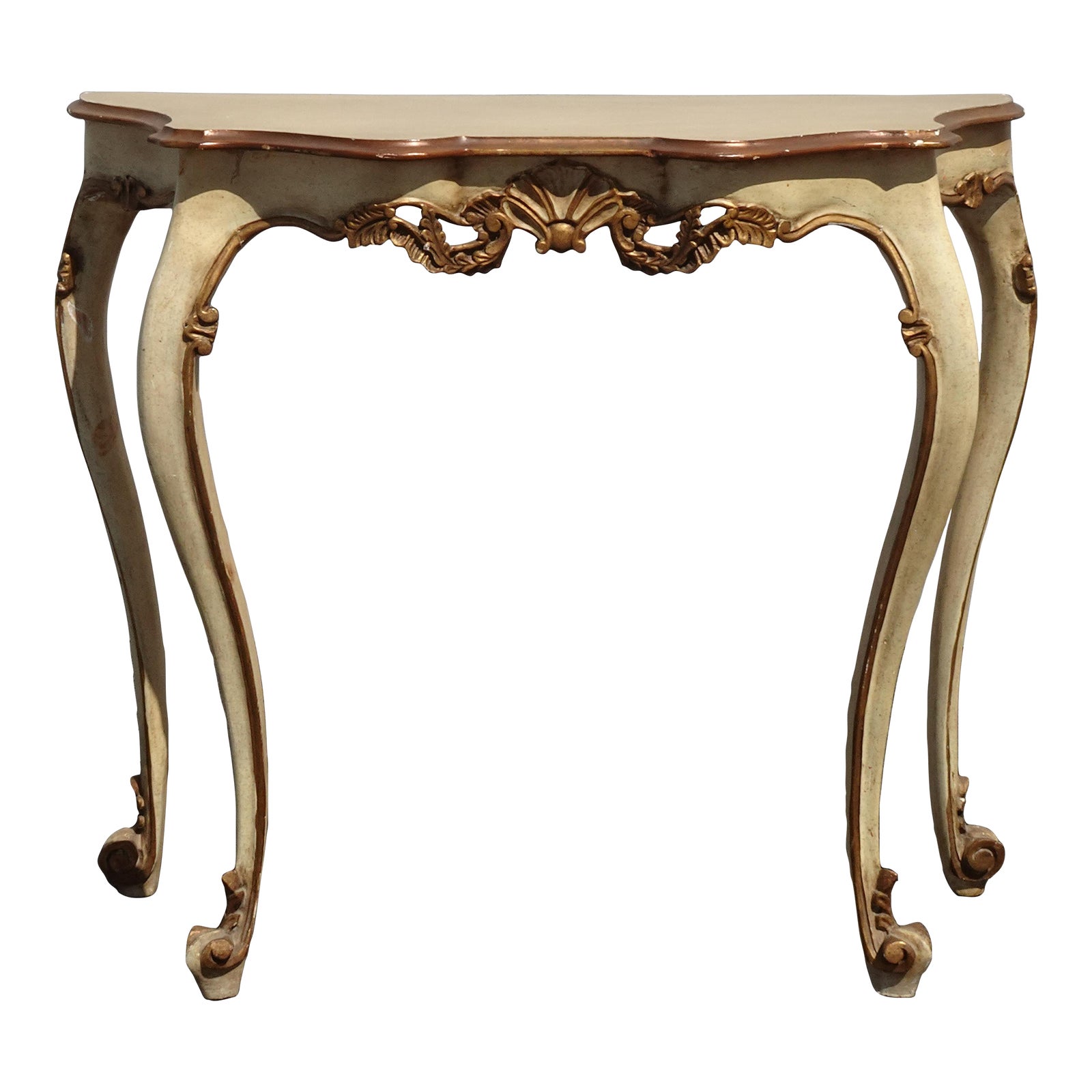 Vintage French Provincial Console Table Entry Table With Cabriole Legs