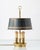 Metal French Empire Brass Three-Light Bouillotte Lamp with Gilt Laurel Tôle Shade For Sale - Image 7 of 18