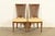 A gorgeous pair of French Regency Louis XVI style side chairs or dining chairs By Henredon USA, Circa 1970s Carved solid...