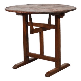 Antique Oak Tilt Top Side Table, France, 1800s For Sale