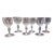 Set of 6 Antique Libbey Crystal Glass Port Wine Cut Panel Air Trap Bubble Stemware For Sale