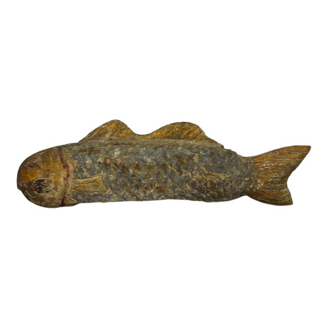 Early 20th Century Lucky Fish Carving For Sale