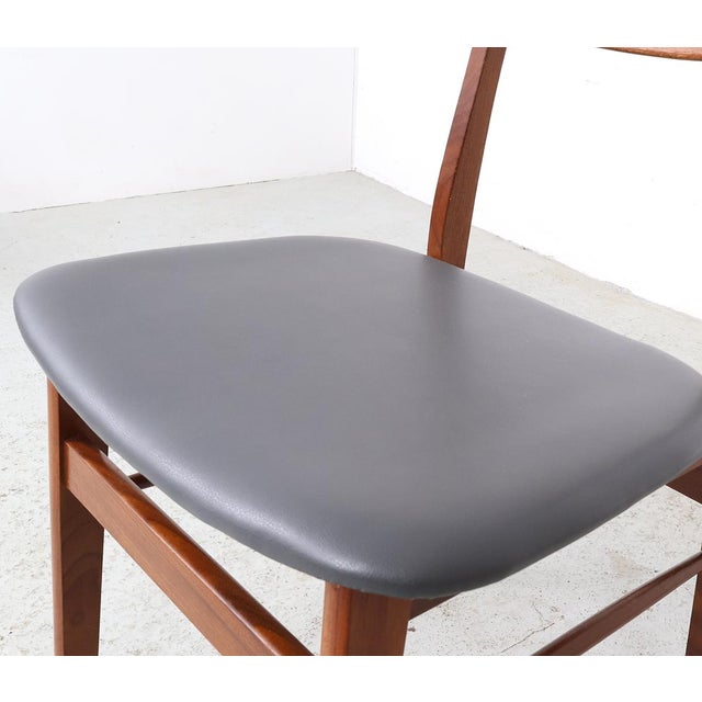 Teak Chairs with Grey Faux Leather from Farstrup Møbler, 1960s, Set of 4 For Sale - Image 11 of 13