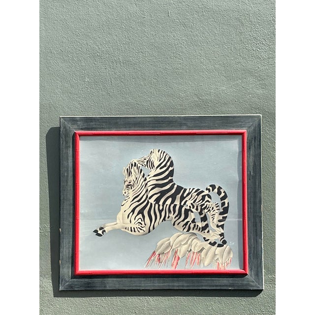 Late 20th Century Vintage MCM Original Zebra Print For Sale - Image 5 of 9