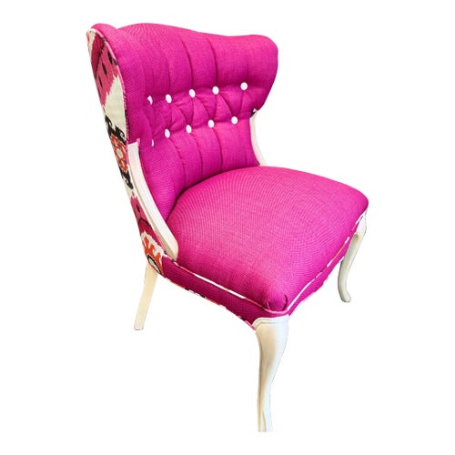 Vibrant Tufted Butterfly Wingback Slipper Chair – Custom