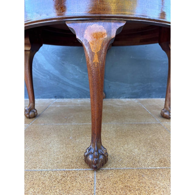 Wood Spanish Walnut Queen Anne Style Round Side Table, 20th Century For Sale - Image 7 of 13