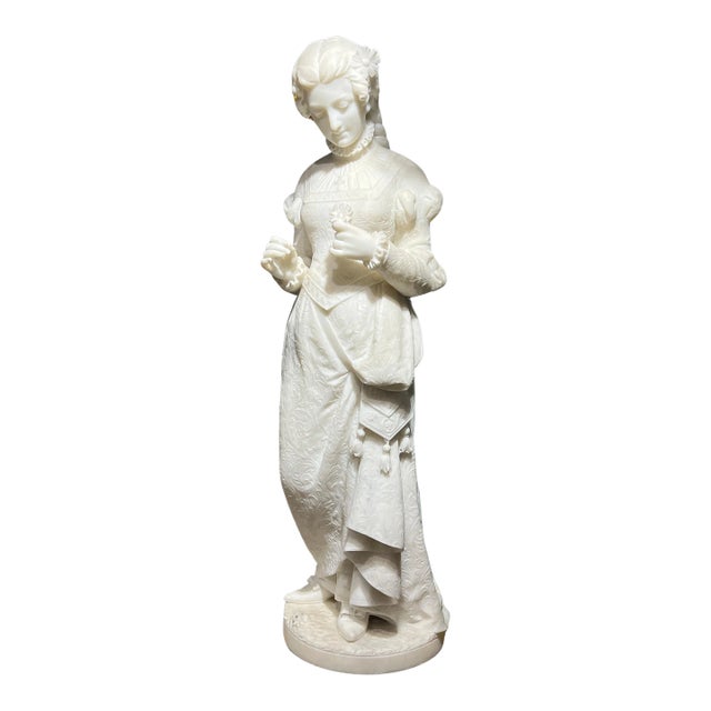 Ferdinando Vichi Italian White Marble Sculpture of a Female For Sale