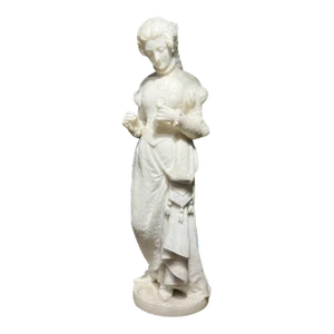 Ferdinando Vichi Italian White Marble Sculpture of a Female