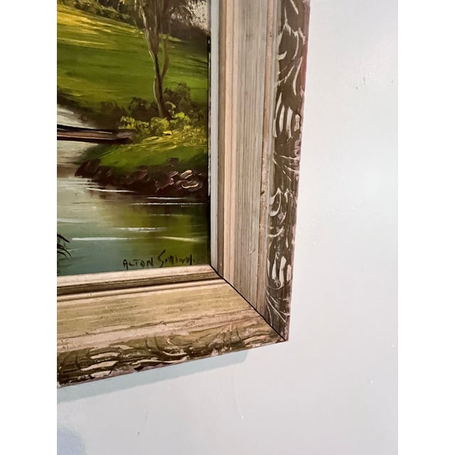Vintage Signed Landscape Oil Painting on Board, Circa 1960s For Sale In West Palm - Image 6 of 8