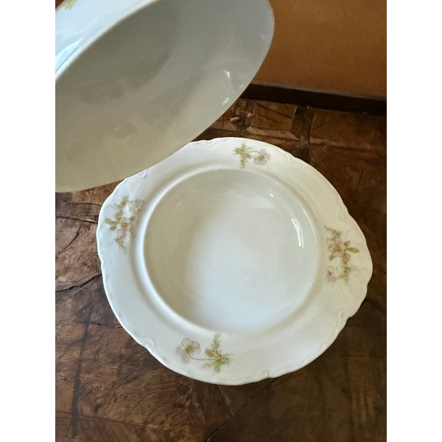 Antique Oeg Royal Austria Porcelain Covered Butter Dish Pink Floral Gutherz 1899 to 1918 For Sale - Image 10 of 12