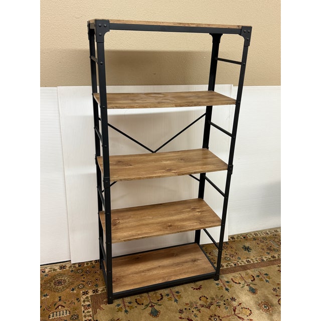 Black Urban Industrial Angle Iron Bookcase For Sale - Image 8 of 12