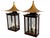 Hollywood Regency Vintage Large Gold Leaf Pagoda Lantern Wall Lights- A Pair For Sale - Image 3 of 12