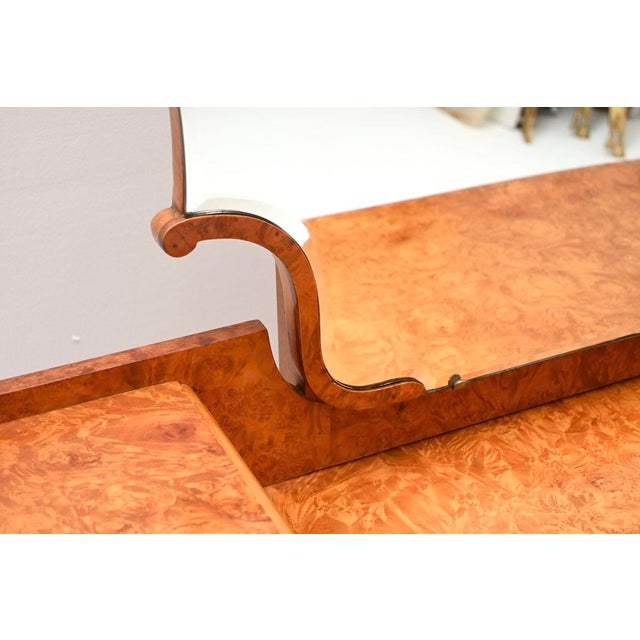 Wood Art Deco Burr Walnut Dressing Table, 1930 For Sale - Image 7 of 10