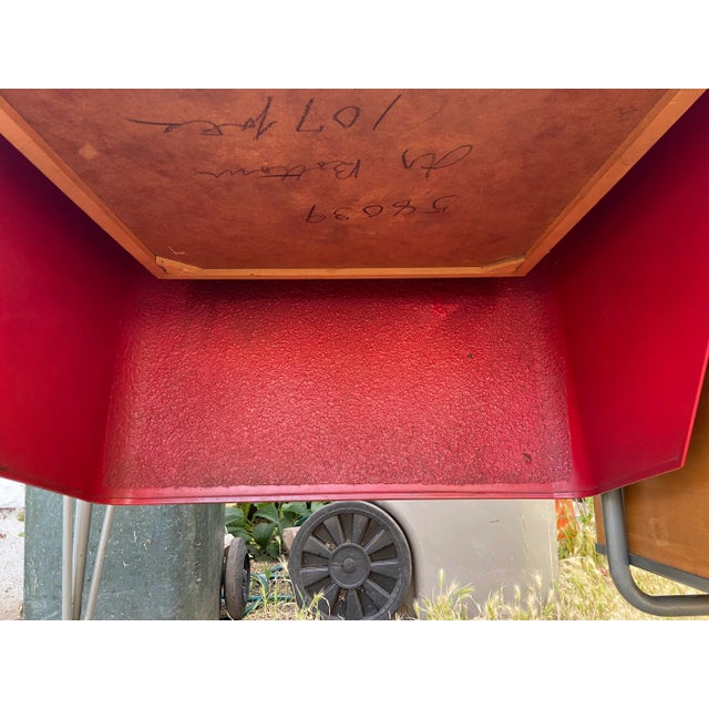 Wood 1950s Raymond Loewy for Brunswick Vintage Mid Century Modern Industrial Desk For Sale - Image 7 of 13