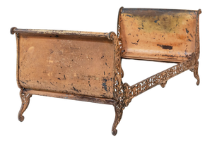 Antique Industrial Single Bed in Wrought Iron, 1890s