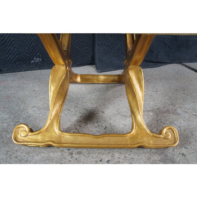 Late 20th Century Late 20th Century Baker Furniture French Louis XV Gilt X Form Pliants Ottoman Footstools- a Pair For Sale - Image 5 of 10