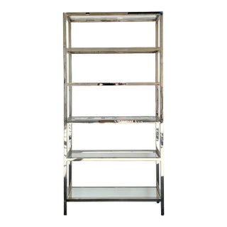 Vintage Chrome and Glass Etagere For Sale