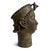 Tribal Antique African Old Bronze Nigeria Edo Ife Head Sculpture For Sale - Image 3 of 10