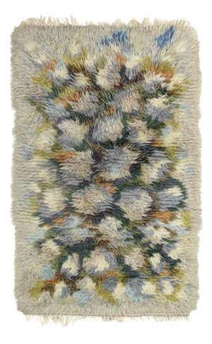 Scandinavian Wool Rya Rug with Abstract Design, 1970s