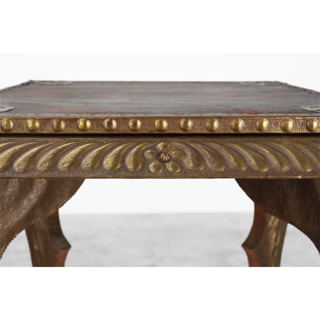 Arts & Crafts Side Table in Oak and Copper, 1890s For Sale - Image 10 of 12