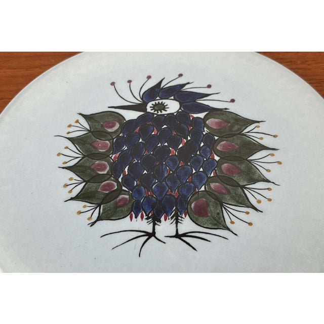 White Mid-Century Modern Danish Crazy Bird Design Plate Coaster by Beth Breyen for Royal Copenhagen For Sale - Image 8 of 15
