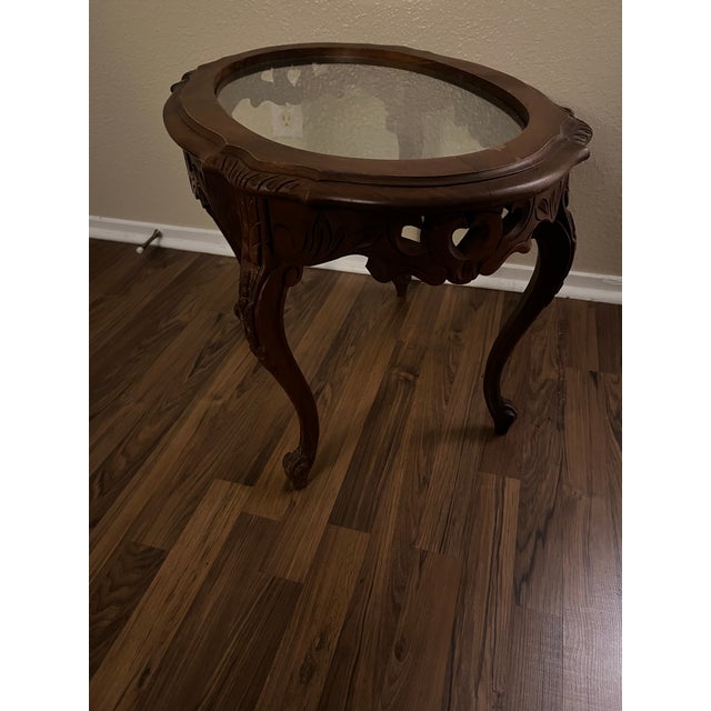 Vintage Carved Walnut Coffee Table 1930s For Sale - Image 4 of 7