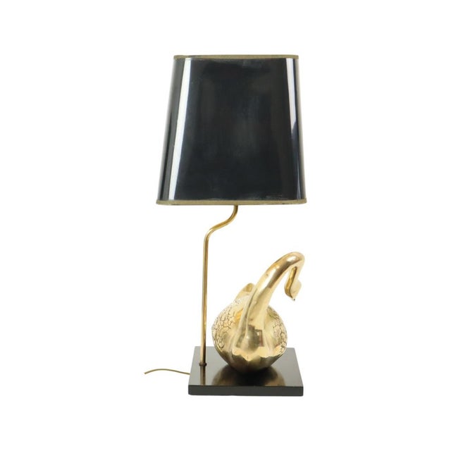 Large Hollywood Regency Swan Table Lamp from Regina, Italy, 1970s For Sale - Image 14 of 18