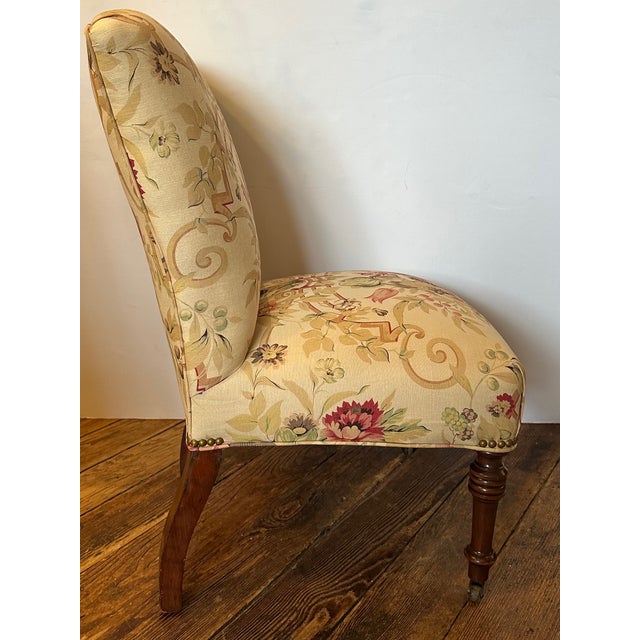 Textile Newly Upholstered Vanity Slipper Chair in George Smith Fabric For Sale - Image 7 of 10