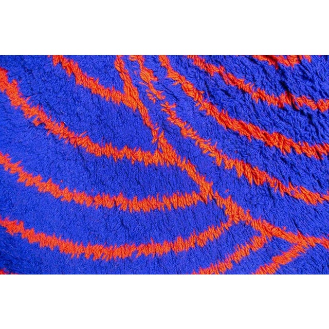 Psychedelic Wool Rug, Italy, 1970s For Sale - Image 4 of 5