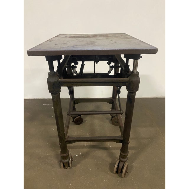 Metal Turn of the 20th Century Adjustable Printers " Turtle" Table For Sale - Image 7 of 14